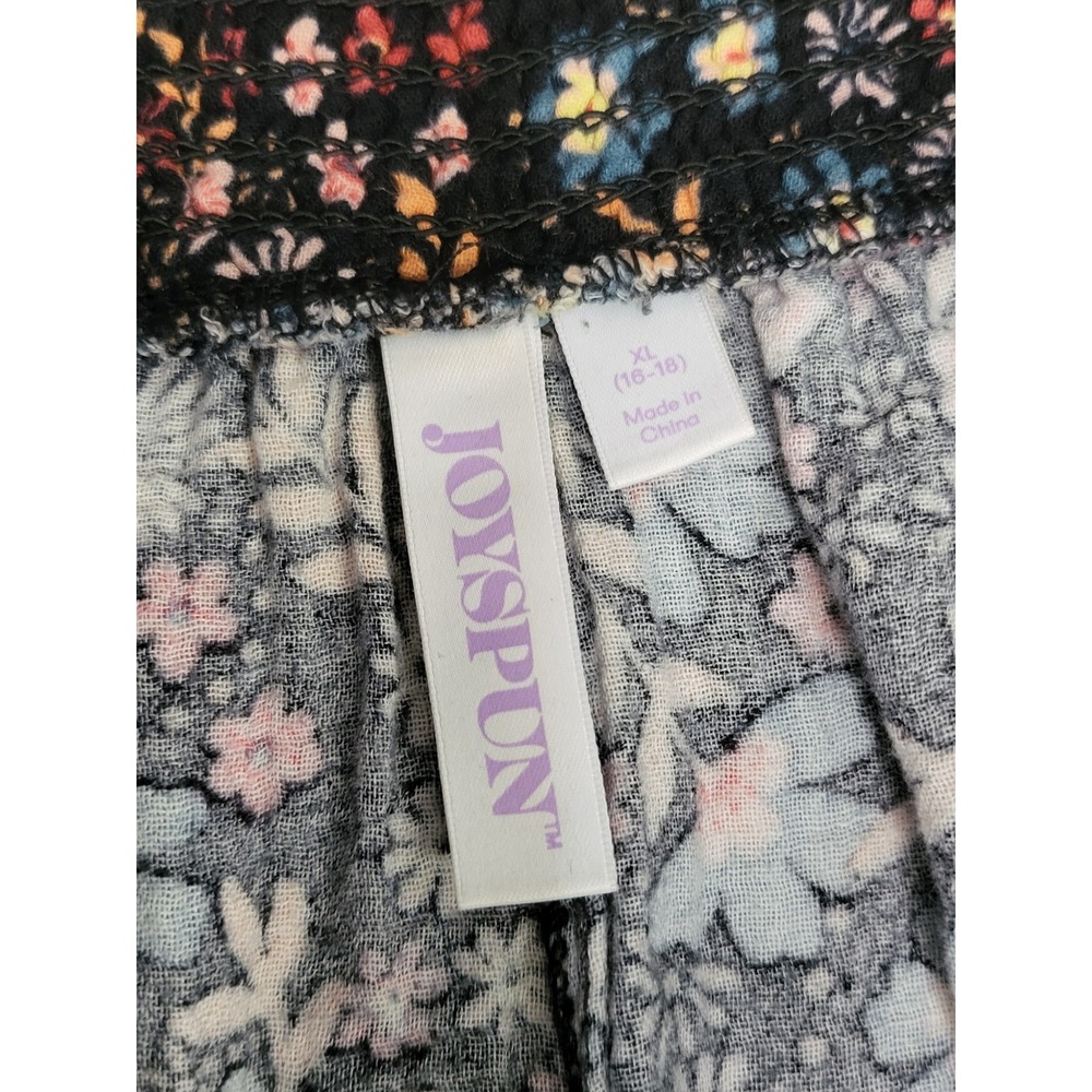 Joyspun Women Floral Wide Leg Lounge Pants Black Multi Color Size XL 16-18 - Picture 5 of 5